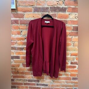 Women's Red Open-Front Sweater
